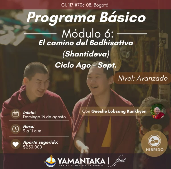 Afiche del Programa Básico con Gueshe Lobsang Kunchen